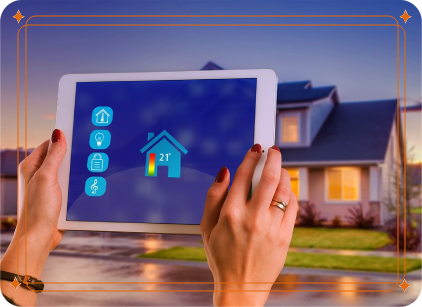 A person holds a tablet which displays the temperature in their home. A GS1 environmental data logger can help monitor temperatures in your home.