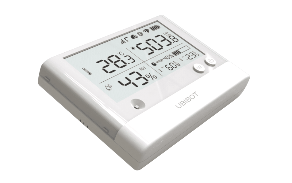 The Ws1-Pro iot data logger has a large LCD screen to show temperature and humidity levels