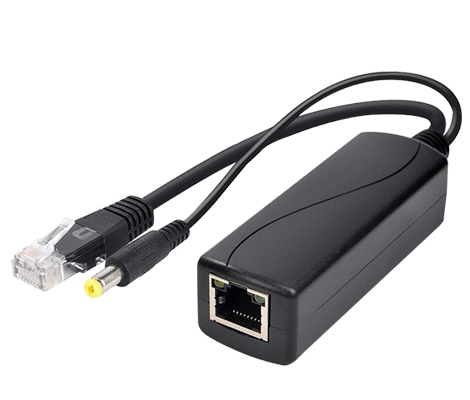 POE splitter to connect a GS1 e nvironmental data logger to a network with ethernet