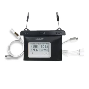ws1-pro wireless wifi data logger in a water resistant case and a th30S-B combination and temperature sensor and a micro USB splitter