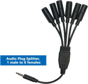 6 to 1 audio splitter for connecting multiple probes and sensors to ubibot wireless data loggers